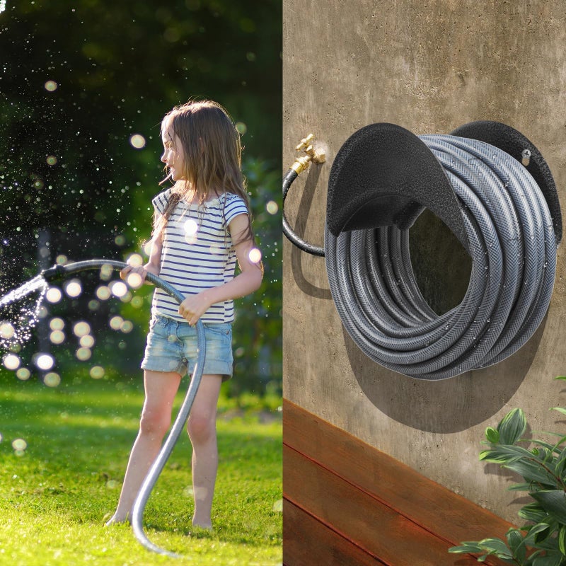 GARTOL Garden Hose Holder Heavy Duty, Wall Mount Hose Hanger for Outdoor, High Carbon Steel Water Hose Storage Organizer Rack for Outside Yard, Rust Proof - Image 4